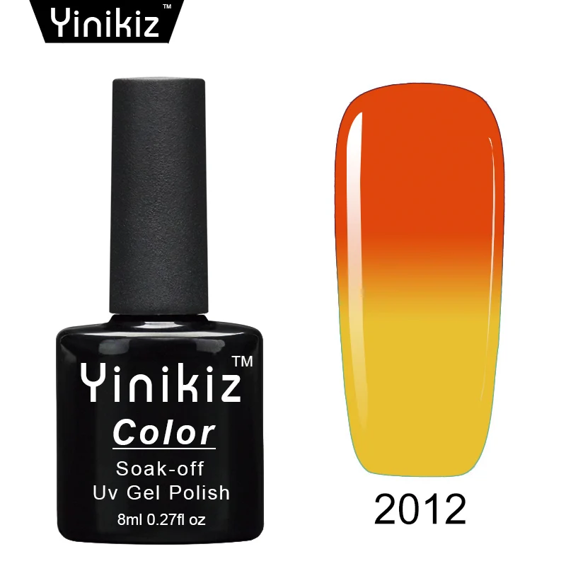 Yinikiz 8 мл телесный розовый изменение температуры 25 Блеск Цвет УФ набор гель-лаков для ногтей сохраняющая тепло, термо-настроение цвет лак подарок - Цвет: 2012