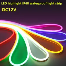 12v led neon rope strip light flexible waterproof ip68 2835 smd 120led white warm white yellow red green blue RGB ice blue