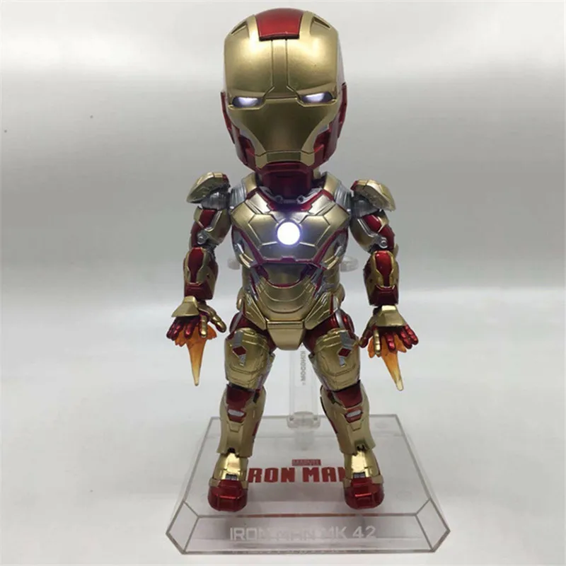 

Iron Man MK42 illuminates joints movable Q version model ornaments AG585