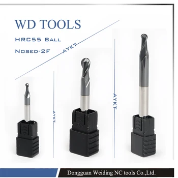 

5pcs HRC55 of R1.75X50LX4D high hardness tungsten knife carbide milling for metal