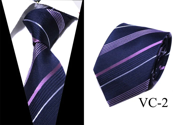 Новинка, мужские галстуки 8 см, модные, белые, черные, фиолетовый полосатый галстук, золотой галстук, красный свадебный галстук для мужчин, деловой костюм