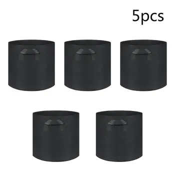 

5Pcs/Set 5 Gallon Fabric Grow Bags Garden Plant bags Aeration Pots Planter Root Pouch with Handles Black Home Garden Supplies