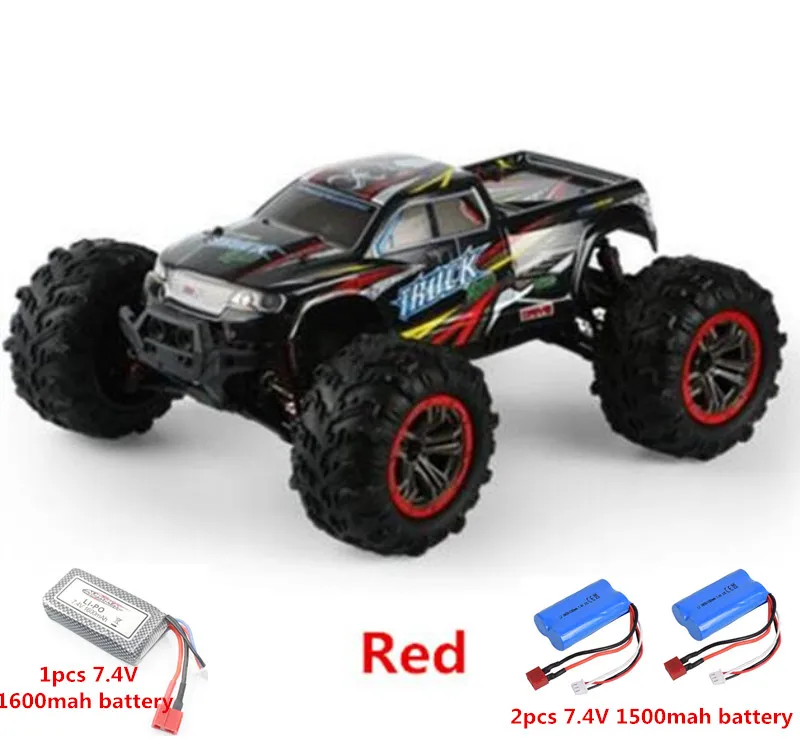 Двойной двигатель RC автомобиль 4WD 1:10 2,4 г 50 км/ч пульт дистанционного управления электрический дикий трек воин грузовик внедорожник VS 12428 EX86100Pro - Цвет: Red car  3  battery