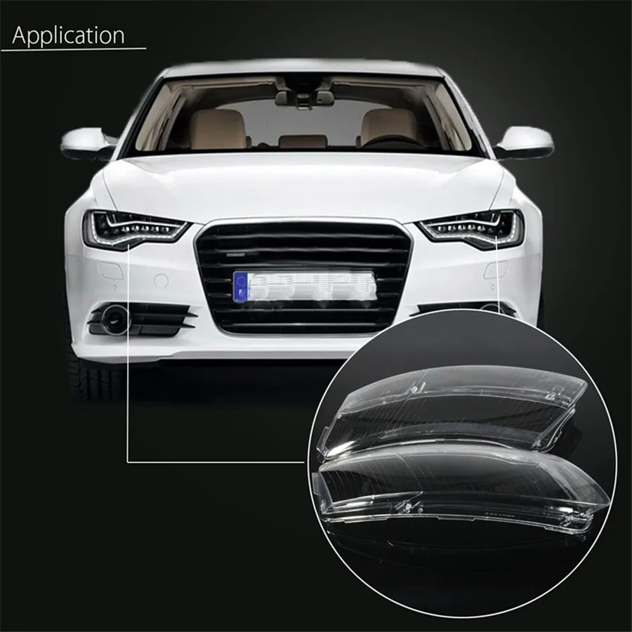 

1 Pair Car Housing Right&Left Replacement Lamp Assembly Shell Cover Headlight Lens Lampshade For Audi A6 A6L C6