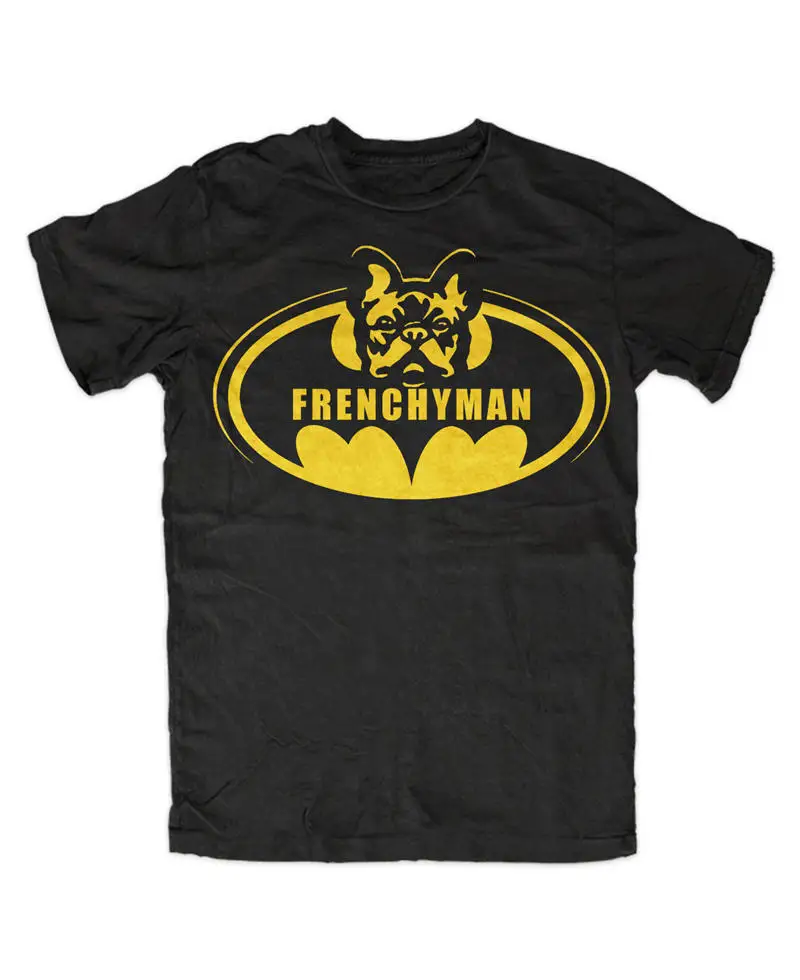 Необычные футболки из хлопка с круглым вырезом Frenchy Man Dog коротким рукавом мужские
