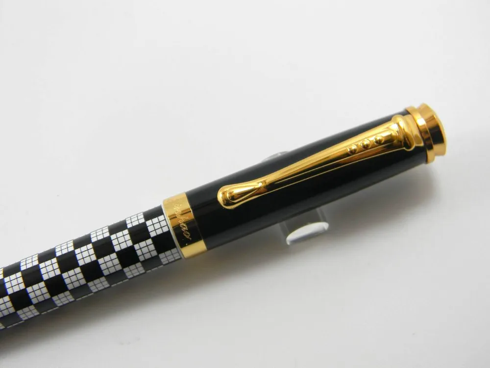 Jinhao 500 черно-белая шахматная ручка M Rollerball