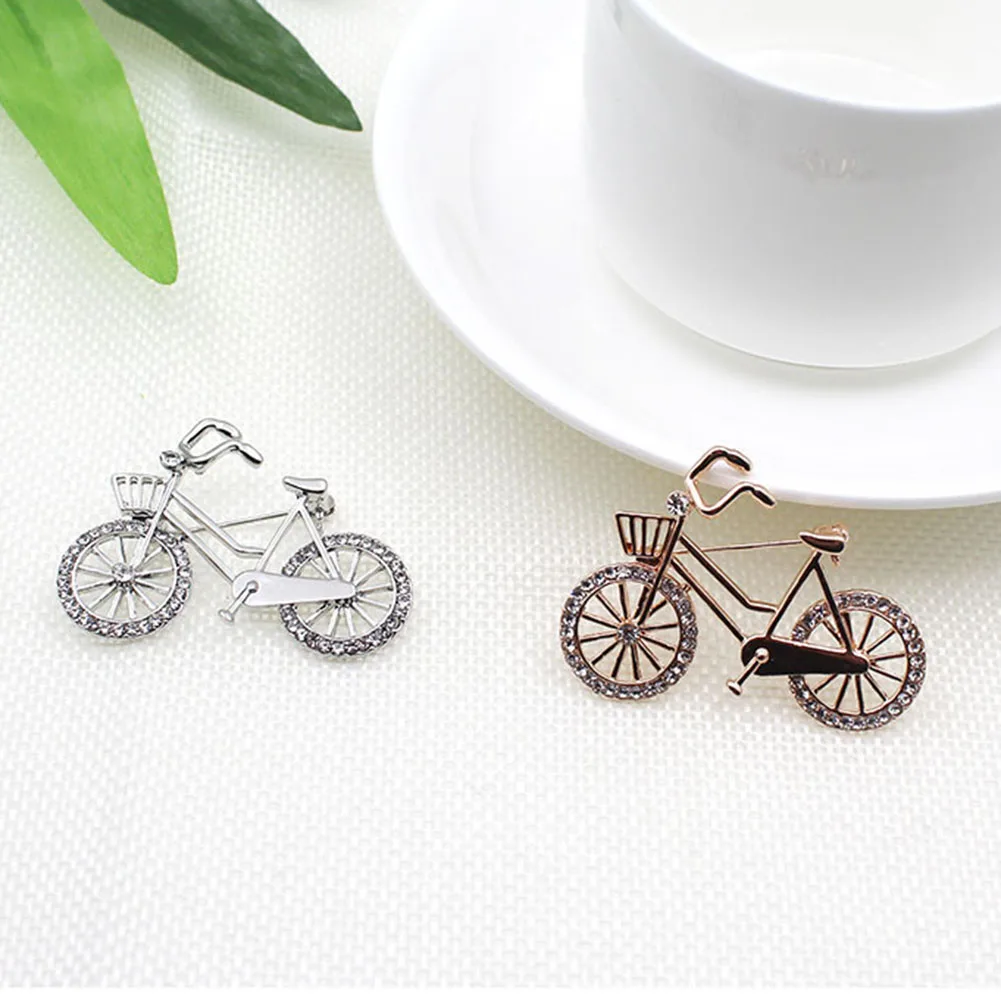 

zheFanku Creative Bicycle Brooches Pins Rhinestone Bike Brooch Corsage Gifts For Men And Women Accessory Brooch