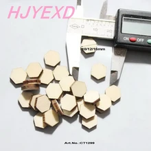 10/12/16 мм Высокое качество пустое дерево с шестигранной головкой серьги-гвоздики аксессуары незавершенный деревенский-CT1299