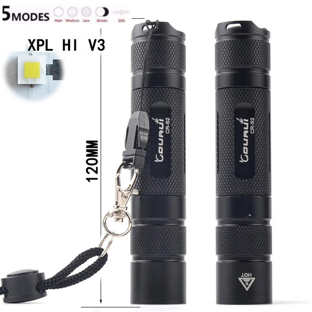 

COURUI XPL HI V3 LED Aluminum Alloy Waterproof Pocket Flashlight Torch LED Torch Flashlight Latarka Handheld Linterna Lanterna