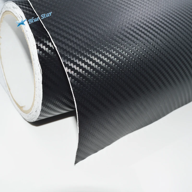 

127*10CM 3D Carbon Fiber Vinyl Car Wrapping Foil Carbon Fiber Car Decoration Sticker white/black Color Option