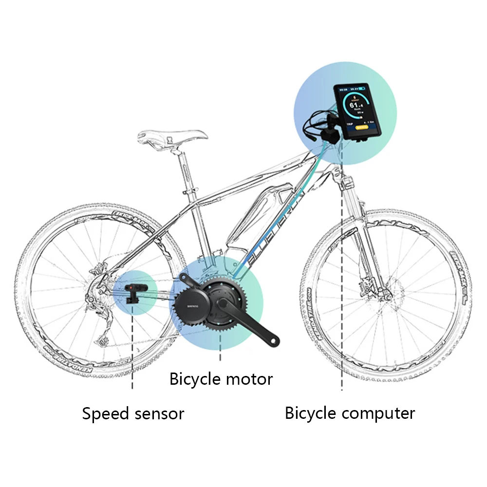 Discount BAFANG Electric Bicycle Motor 8fun  Mid Drive Motor Kit BBS01 BBS02 36v 48v 250W 350W 500W 750W 46T c961 LCD Display 2