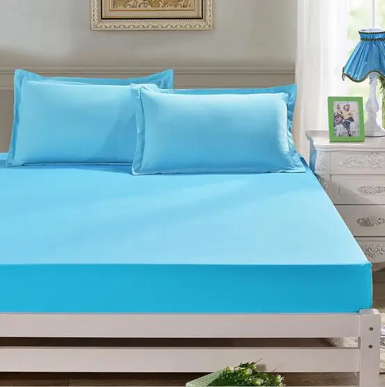 Buy Blue Fitted Sheet With Elastic Band Bed Sheet