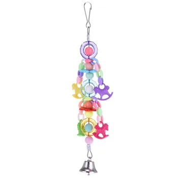

Cute Birds Toys Cockatoo Parrot Chew toy With Bells pony Shape Beads Blocks Bird Cage Accessories Pet Supplies