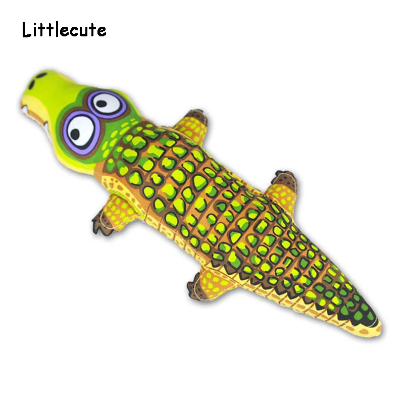

Pet interactive Dog Bite toy dourable big large dog chew toy dog puppy canvas cartoon crocodile squeaky toys