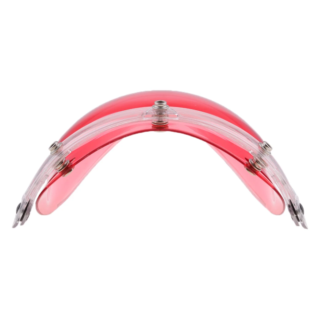 Universal Bubble 3-Snap Motorcycle Helmet Visor Flip Up Face Shield Lens Plain Adjust Height Flip Up Design