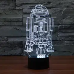 Горячий Новый 7 видов цветов Изменение 3D свет bulbing Звездные войны борьба лодка Иллюзия Светодиодная лампа творческий фигурку игрушки