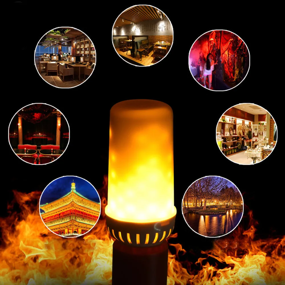 ISHOWTIENDA LED Flame Fire Light Effect Simulated Nature