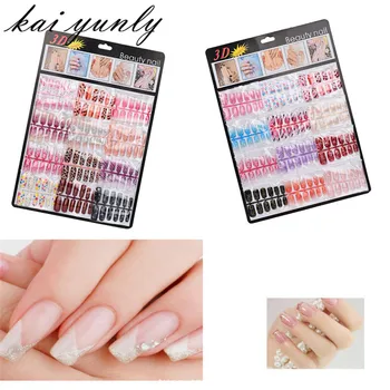 

144PCS Mixed Set False Nail Tips Artificial Fake Nails Art Accessories Acrylic Manicure Gel Beauty Makeup Tools D40
