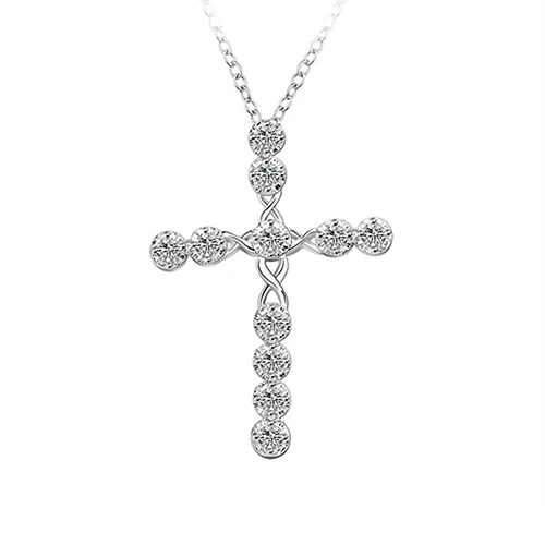 Женский Латинский крест 925, очаровательное циркониевое ожерелье с подвеской, ювелирное изделие с прозрачными циркониевыми элементами, счастливое женское ожерелье s