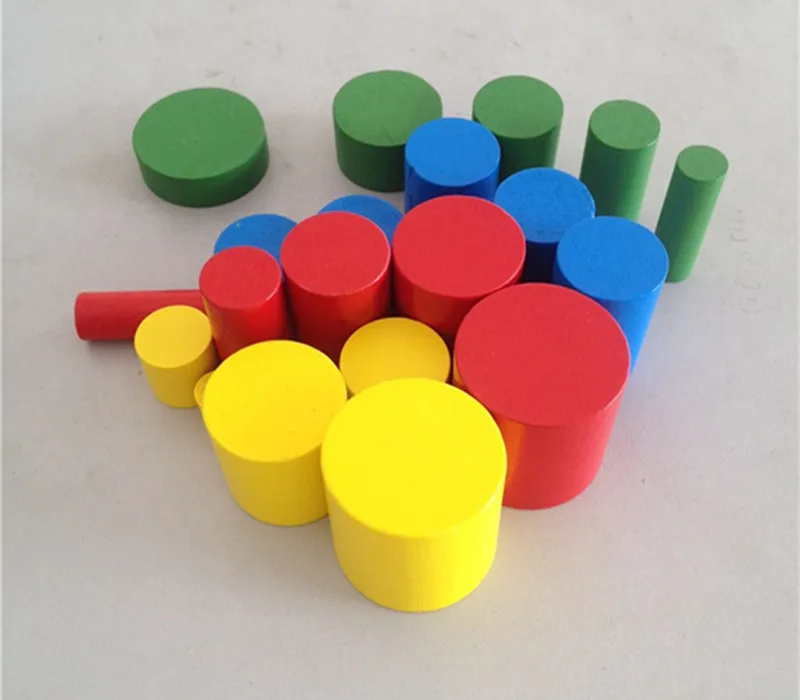 New Wooden Baby Toys Mini Colorful Montessori Knotless Cylinders Wooden