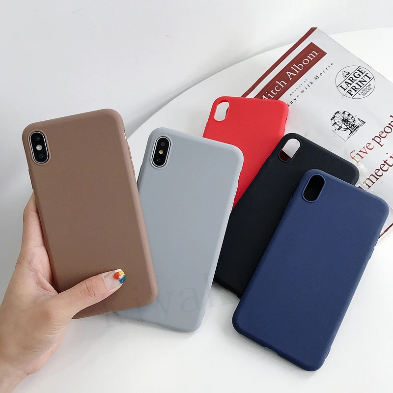 Однотонный силиконовый чехол s для iphone XR X XS Max 11 Pro 6 6S 7 8 Plus 5 5S SE чехол карамельный цвет мягкий простой чехол для телефона