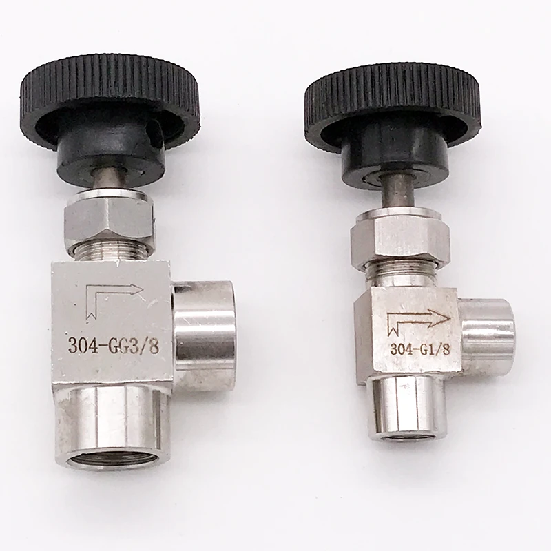 

Free Ship Needle Valve Adjustable 1/8'' 1/4'' 3/8" 1/2" Right Angle Female G Thread SS304 For Water Gas Oil needle valve