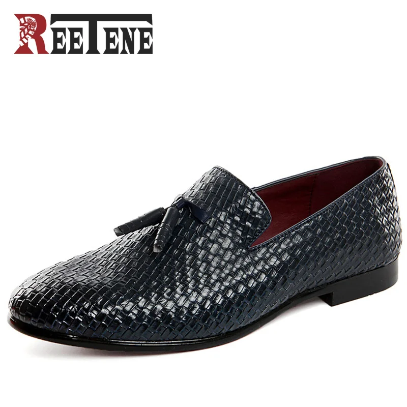 

REETENE 2018 New Autumn Men Loafers High Quality PU Leather Men Shoes Fashion Driving Casual Men Shoes Crocodile Men Loafers
