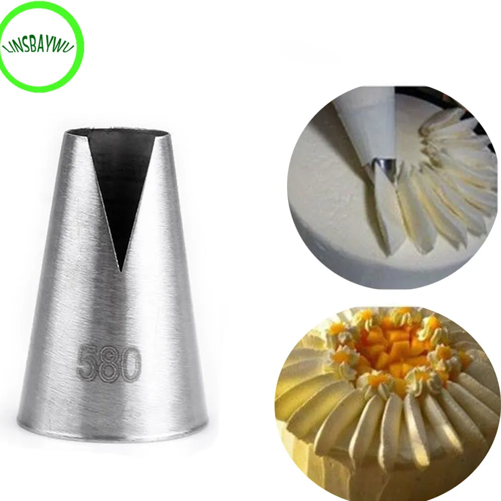 

BestP 580# Flower Icing Piping Tips Nozzle Cake Cupcake Decorating Pastry Tool Stainless Steel Flower Tips Dessert Decorators