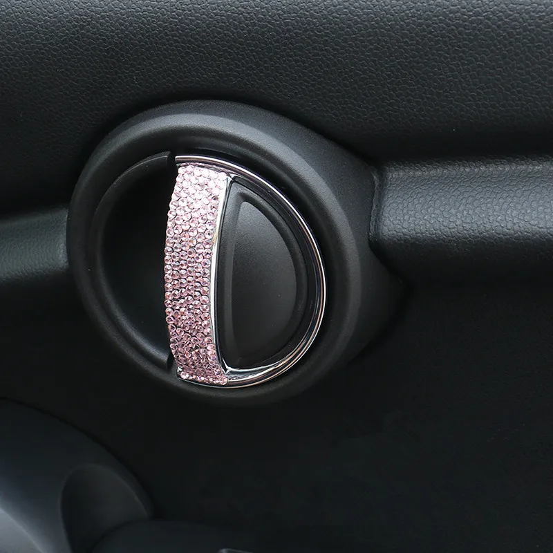 4 шт. белые кристаллы наклейки на дверные ручки для салона автомобиля Mini Cooper F56 3