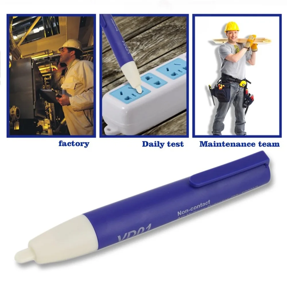 

Worldwide 1pcs Voltage Detector Pen Non-Contact AC Volt Sensor Tester Alert Pen 90~1000V LED