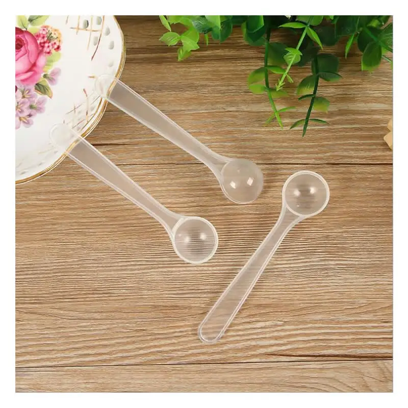

Free Shipping 500pcs/lot 1g Transparent Spoon 1 Gram Round-bottomed Spoon Food Grade PP Medical 2ml Milk Powder Plastic Scoop