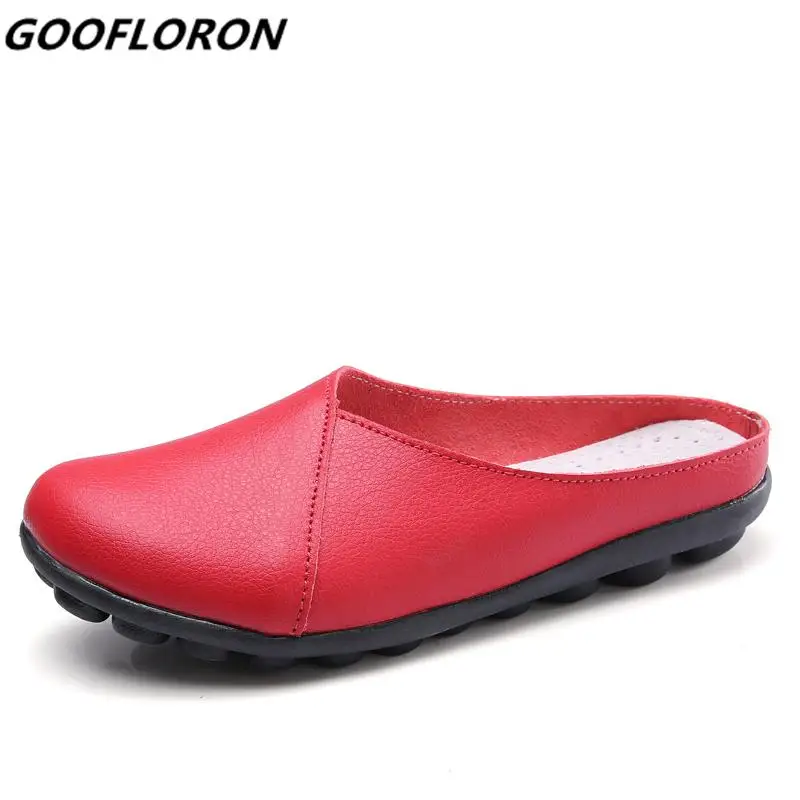 

Women sandals summer half slippers flip flops Soft GenuineLeather sandals clogs Shoes Simple Comfortable Female student Sandals