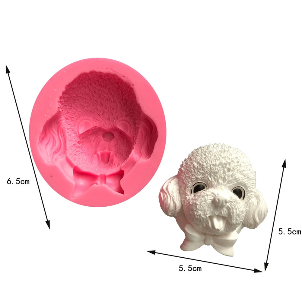Милая плюшевая собака Форма Мыла ароматический гипсовый силиконовая форма для ручной работы DIY мыло Плесень инструмент