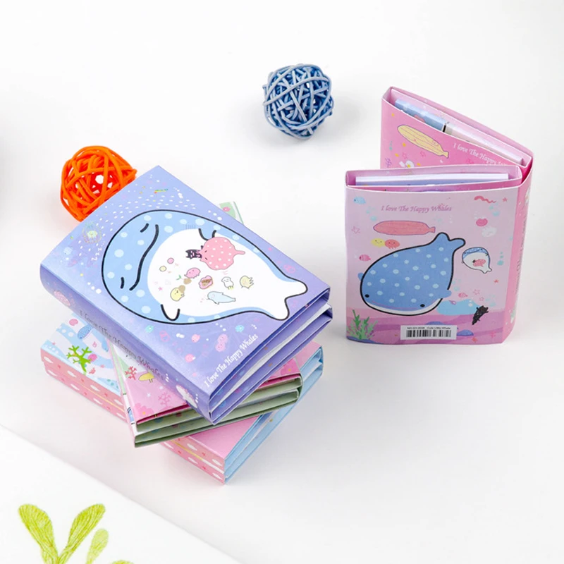 Милый Счастливый Кит 6 складной Блокнот N Times Sticky Notes Kawaii канцелярский магазин закладки для блокнота школьные офисные принадлежности