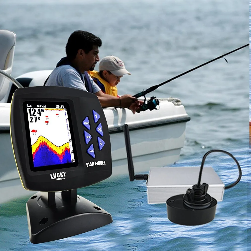 FF918 CWLS Color Screen Boat Fish Finder 300m/980ft Wireless Operating