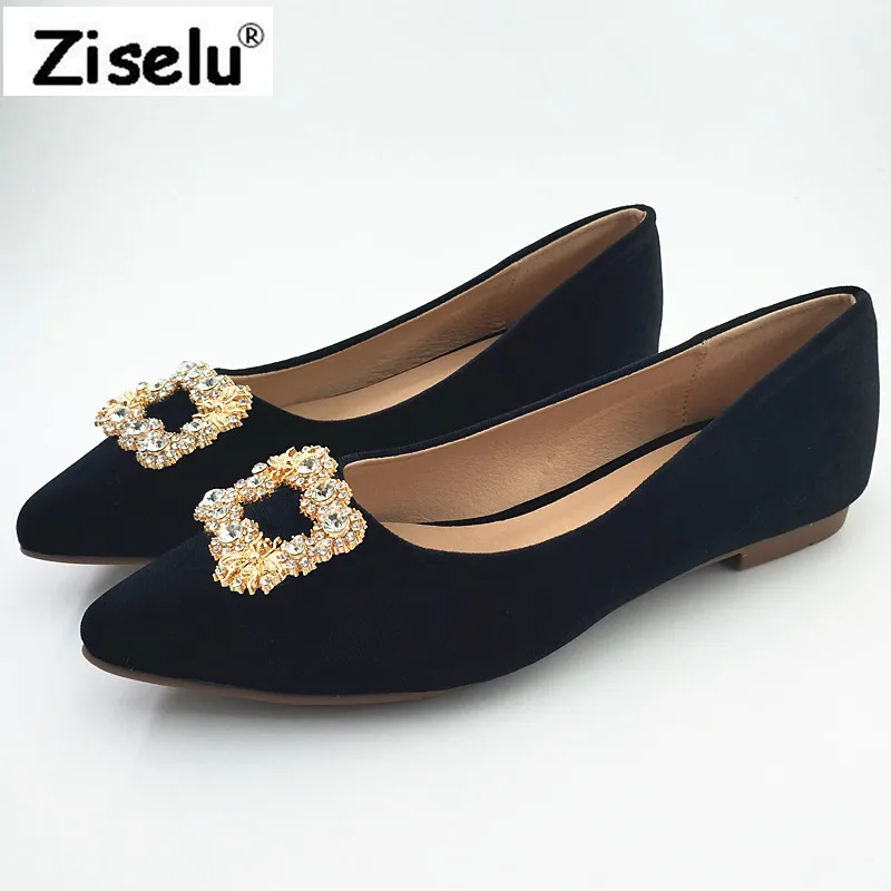 pointed toe velvet flats