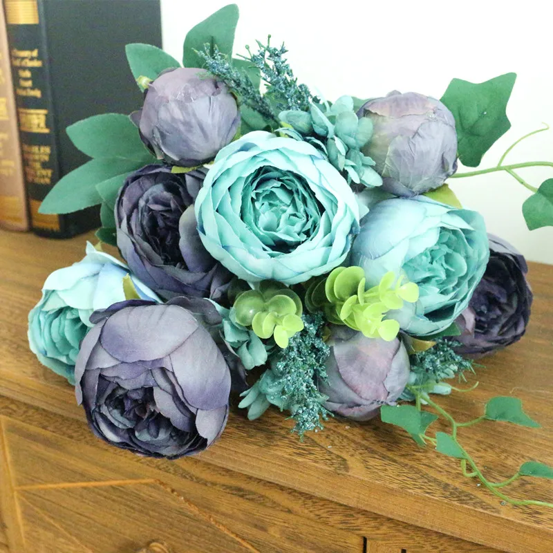 Silk Flower European Peony Flower Bouquet (3)