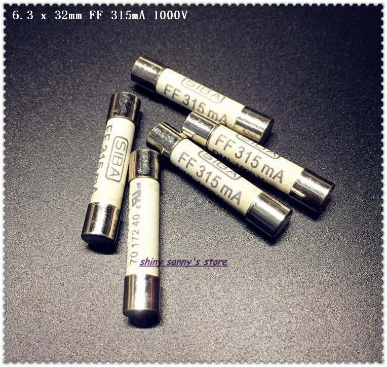 5 15 шт./лот 6 3x32 мм FF 315mA 1000 в SIBA керамический предохранитель DMI Fuse для мультиметра