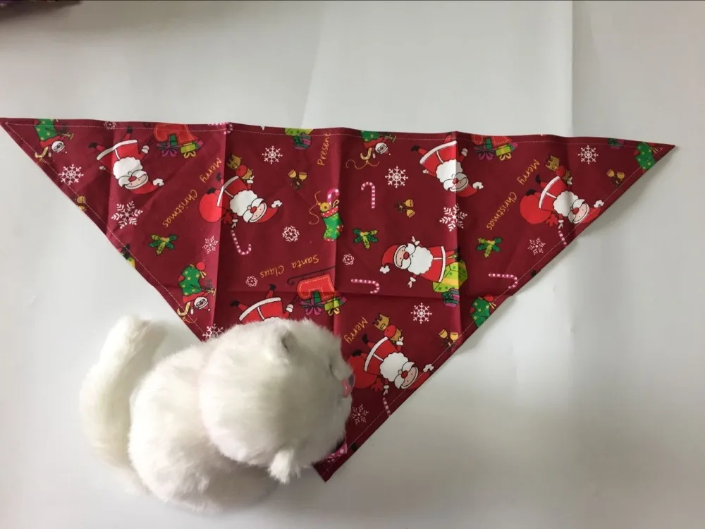 20pcs/lot Christmas holiday Dog Puppy Pet cotton bandanas Collar scarf Pet tie Y102101