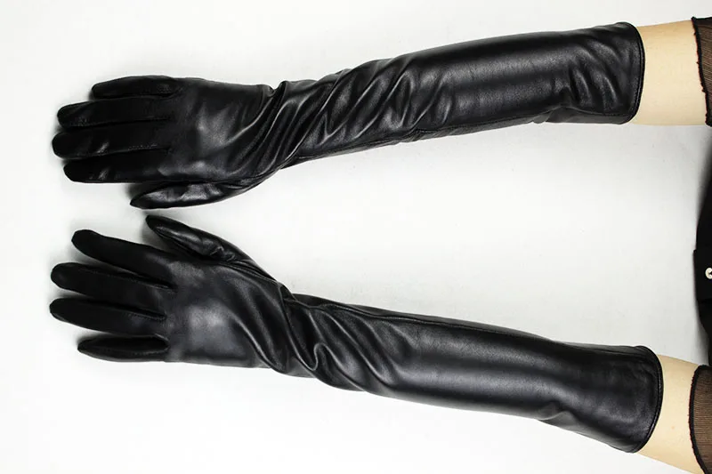 Длинные перчатки из овчины женские прямые стильные тонкие вискозные подкладки весна осень женские кожаные перчатки Набор