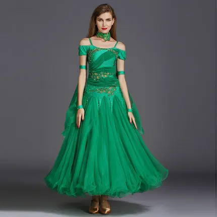 Exquisite Luxury Rhinestone Ballroom Dance Dresses Standard Ballroom Dancing Clothes Competition Standard Dance Dress Waltz