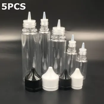 

5PCS X 10ML 30ML 50ML 60ML 100ML 120ML FAT Empty Plastic e Liquid Juice Oil Vape Dropper Bottles Clear Jars Containers PET
