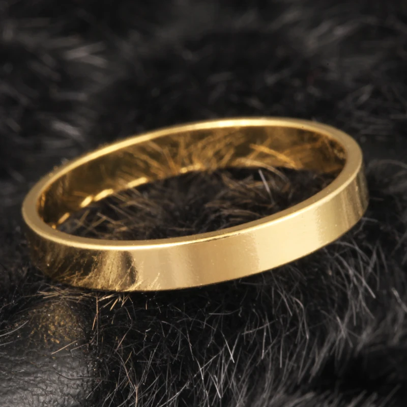 3mm Wedding Rings For Women Ring Gold Color Small Ring Smooth Wedding Rings Pair