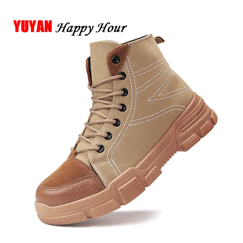 

Autumn Early Winter Boots Men Winter Shoes High Quality Canvas Shoes Casual Mens Ankle Boots KA409