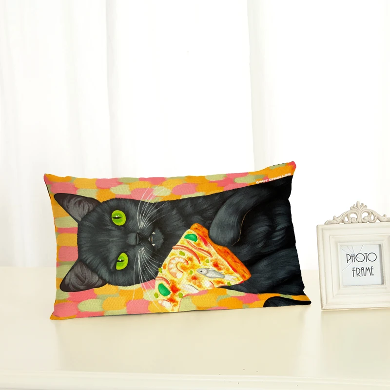 Высокое качество Кошка Домашняя одежда поясничная подушка стул наволочка мягкий чехол для подушки Cojines Almofadas хлопок лен квадратный 30x50
