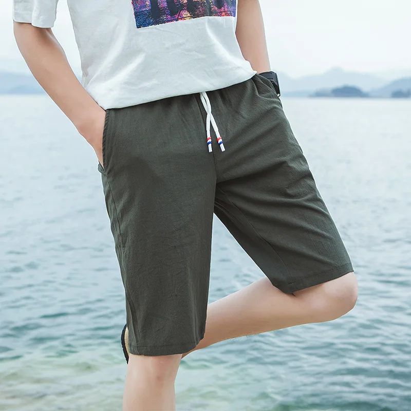 4 2017 new summer mens shorts loose elastic cotton casual shorts fashion jogger shorts black men short pants