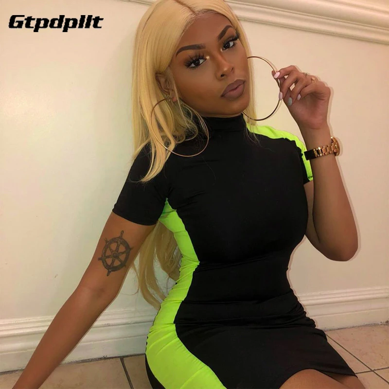 

Gtpdpllt Summer Dress Women Vestidos de festa Slim Short Sleeve Mini Party Dresses 2019 ropa mujer robe femme Bodycon vestido