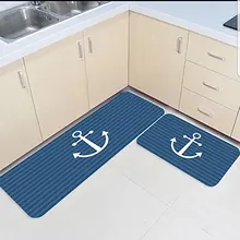 2 шт. кухонные подстилки и коврики набор полосатый якорь домашний декор Нескользящая зона бегун входной коврик