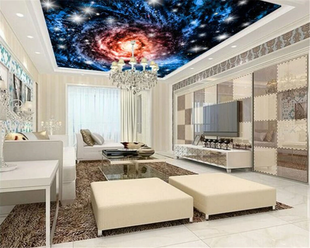Beibehang High End Quality Aesthetic Interior Wall Paper Cosmic