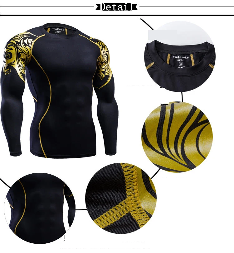 ММА Рашгард для фитнеса Футболка мужская боксерская 3D Подростковая рубашка с длинными рукавами компрессионная Футболка спортивная Кроссфит, Бодибилдинг топы одежда